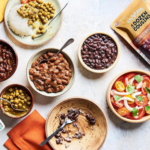 Dozen 10oz (6-Pack) A Cousins Brown Sugar Baked Beans Prepared Food Pouch, Ready to Eat Meal in Seasoned Avocado Oil
