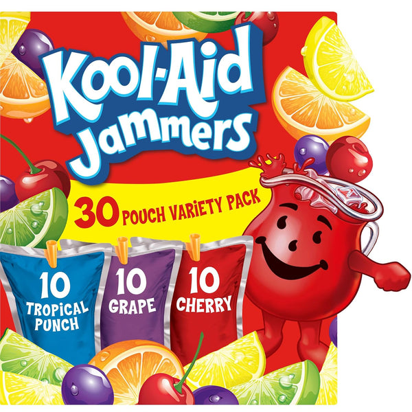 Kool-Aid Jammers Tropical Punch, Grape & Cherry Flavored 0% Juice Drink Variety