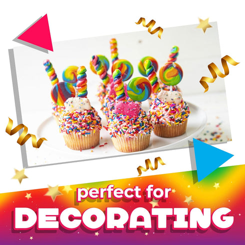30 Count Rainbow Swirl Lollipops | Jar | Rainbow Lollipops Individually Wrapped | Twisty Suckers Party Favors |