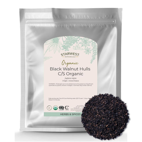 Starwest Botanicals Organic Black Walnut Hull - Cut & Sifted, Use for