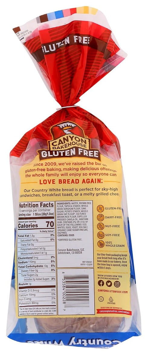 Country 15 Oz Canyon Bakehouse GlutenFree White Bread