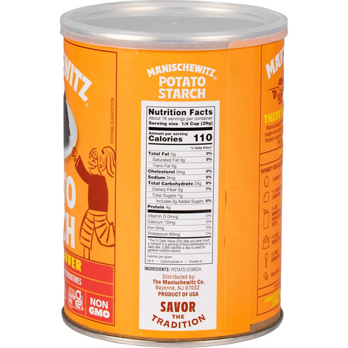 16oz (1LB Manischewitz Pure Potato Starch, Resealable Container) Gluten Free, Non GMO, Kosher (Including Passover)