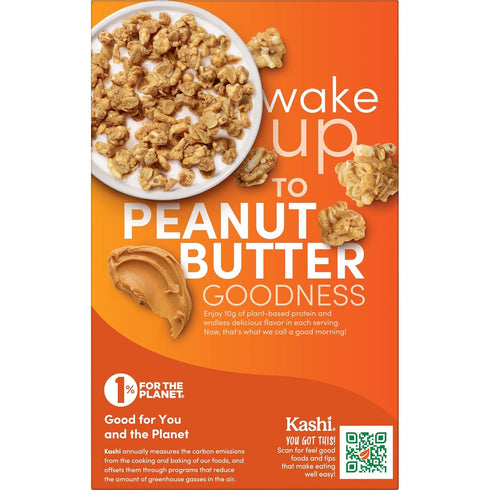 13.2oz (1 Kashi GO Cold Breakfast Cereal, Vegan Protein, Fiber Cereal, Peanut Butter Crunch, Box Box)