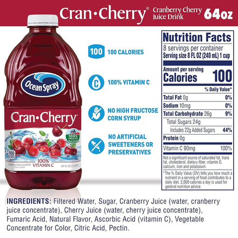 (64 Oz) Cranberry Cherry Juice
