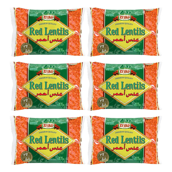 Ziyad Red Lentils Pack size here (Pack of 6) 16 oz -