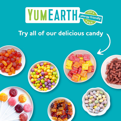9 0.7 (Pack 5) YumEarth Organic Assorted Flavor Fruit Snacks - Allergy Friendly (Top Free), No Artificial Dyes, Non