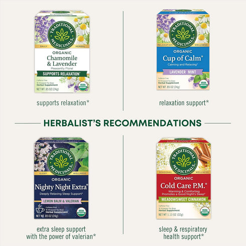 96 (6 Pack) Traditional Medicinals Tea, Organic Nighty Night, Relax & Get a Good Night's Sleep, Includes Spearmint Tea
