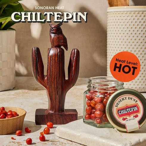 Set) Desert Dust - Wild, Sun-Dried Chiltepin Peppers | Authentic Whole & Hand-Picked | Smoky, Fiery Heat for Salsa
