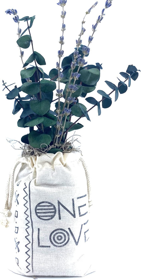 SUNSUM Sack of Flowers, One Love, Organic, Dried Flower Bouquet (Lavender &