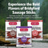 5 oz Pack 4 Summer Bridgford Smokehouse Sausage Sticks Teriyaki of - Made with Beef and Pork - Gluten Free High Protein