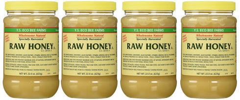 YS Royal Jelly/Honey Bee Y.s. Eco Bee Farms Raw Honey - 22 Oz Jars (4 Count