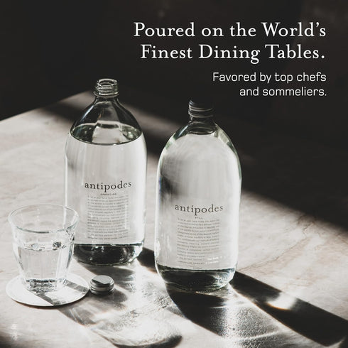ANTIPODES 33.8 Oz (1 (Pack 6), Natural Artesian Still Water, Fl Liter) of Premium Glass Bottled Drinking Water