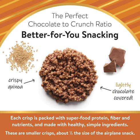 70-Count, Undercover Snacks Chocolate Quinoa Crisps - Milk Chocolate | Individually Wrapped Crisps | Gluten Free