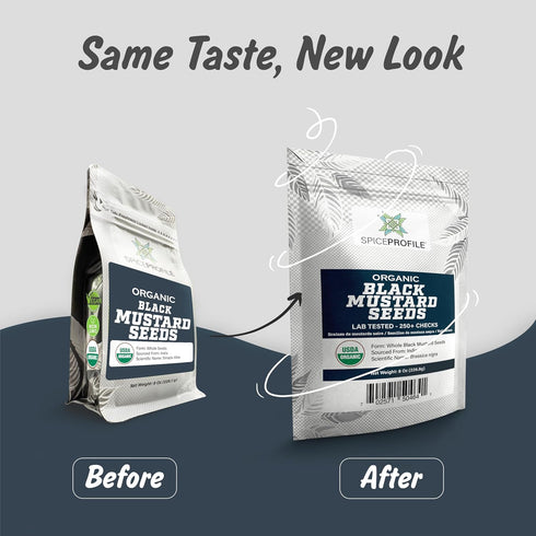 8 oz Spice Profile USDA Organic Black Mustard Seeds, Lab Tested, Resealable Pouch, Kaali Rai/Sarson, Mostaza Negra en