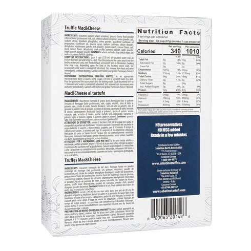6 Count Sabatino Tartufi Truffle Macaroni & Cheese, Ready To Eat, All Natural, Non-Gmo