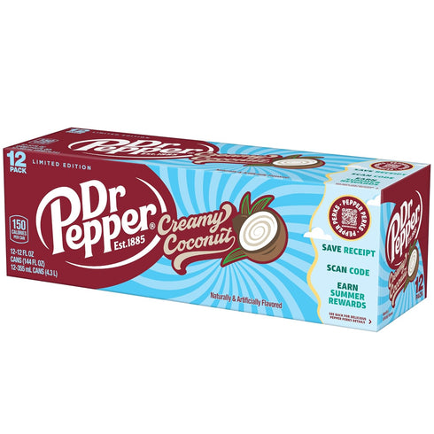 12 oz 12 Pack Dr Pepper Creamy Coconut Soda, fl cans