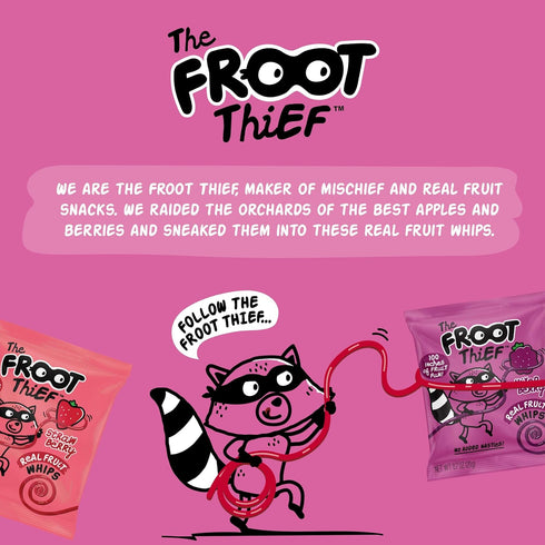 Pack, 10xStrawberry, 10xMango The FROOT Thief Real Fruit Snack Whips BIG Variety Nut Free, Individual Bags for Kids