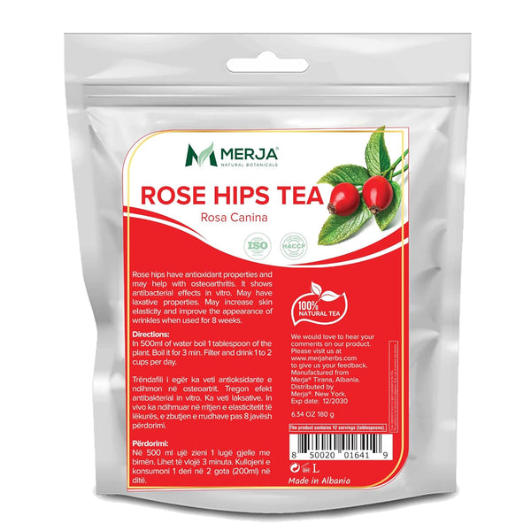 Merja Herbs Rose Hips Tea - Immune System Support & Antioxidants -