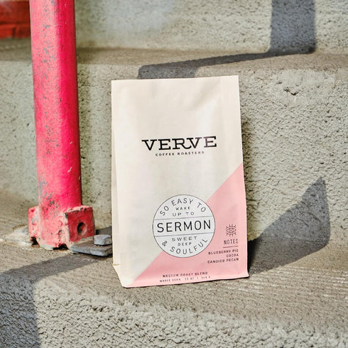 12oz Verve Coffee Roasters Whole Bean Coffee Sermon Blend | Medium Roast, Brewed or Espresso, Direct Trade, Resealable