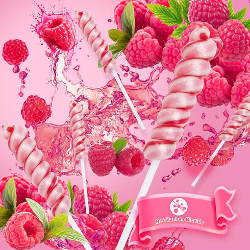 30 Pack Pink Twisty Lollipops Individually Wrapped - Valentine's Day Candy Twist Lollipop Bulk - Valentine Swirl