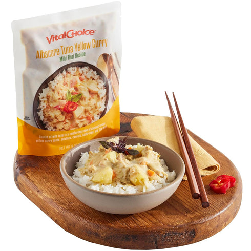 Vital Choice Albacore Tuna Yellow Curry, Heat-And-Eat, 9-Oz Pouches (Pack of 3)