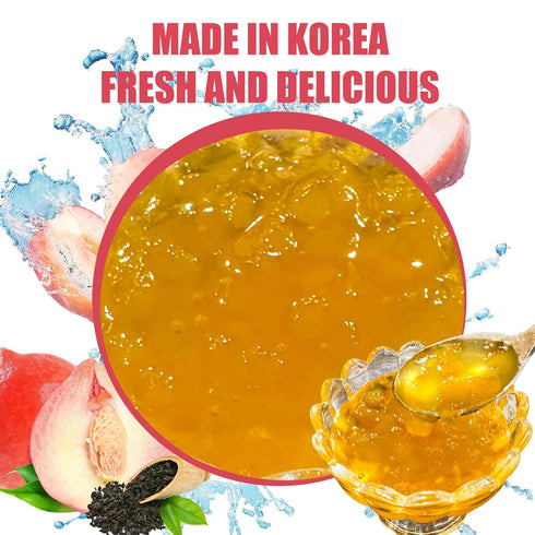 APEXY 35.27oz (1kg). Korean Honey Peach Oolong Tea Made with Real Fruit, No Artificial Colors Premium Drink Base