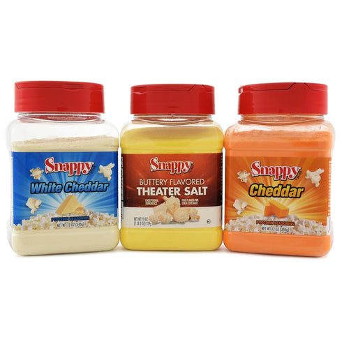 Snappy Popcorn Seasoning Bundle, Cheddar Cheese, White Cheddar Cheese, 12 oz, Buttery