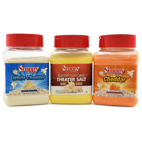 Snappy Popcorn Seasoning Bundle, Cheddar Cheese, White Cheddar Cheese, 12 oz, Buttery