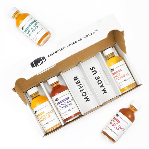 American Vinegar Works - Apple Cider Vinegar Sampler Pack - Includes Apple,