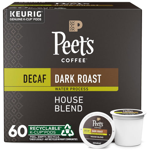 Peet's Coffee, Dark Roast Decaf Keurig K-Cup Pods, Decaffeinated Arabica Coffee -