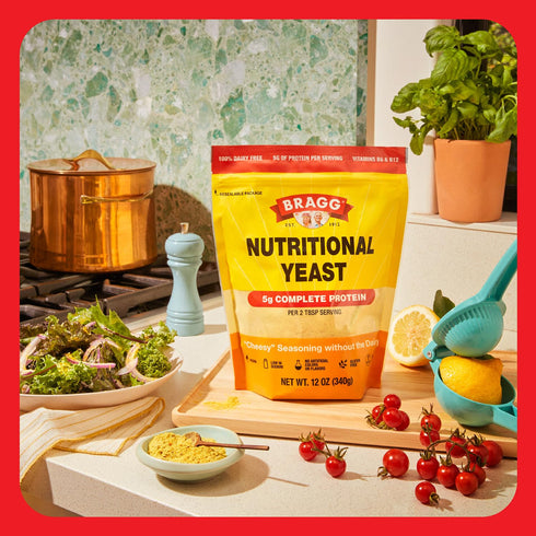 3oz 12oz Bragg Nutritional Yeast Roasted Garlic Seasoning + Bragg Nutritional Yeast Seasoning