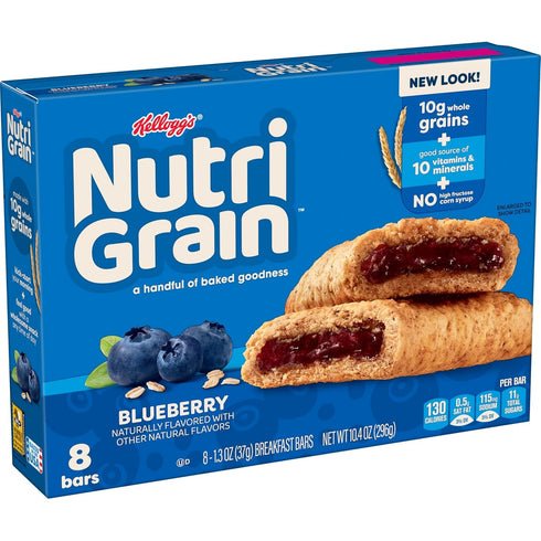 (6 48 Count) Nutri-Grain Soft Baked Breakfast Bars, Kids Snacks, Whole Grain, Blueberry Boxes
