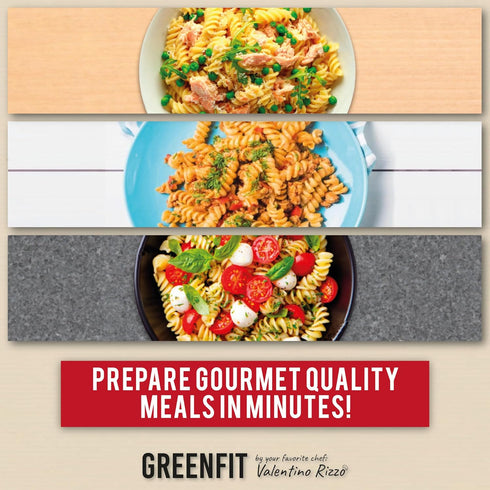 Greenfit (8 Pack 6) PREMIUM READY TO EAT PASTA | Simple, Clean ingredients | Microwavable | Fusilli Shape | By Chef