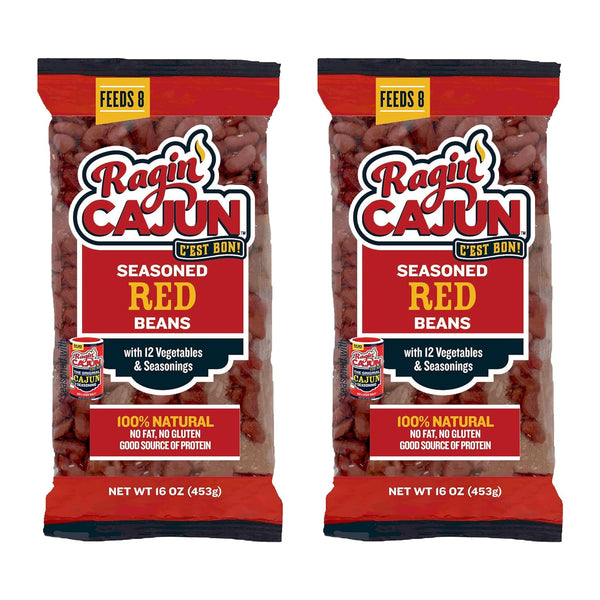 Ragin' Cajun Seasoned Red Beans - 16 oz Pack, Pack of 2,
