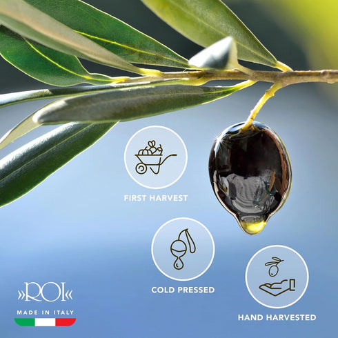 34 oz (1 ROI Extra Virgin Olive Oil From Italy - Cucina Ligurian Olive Oil From Italy, First Cold Pressed, Pure
