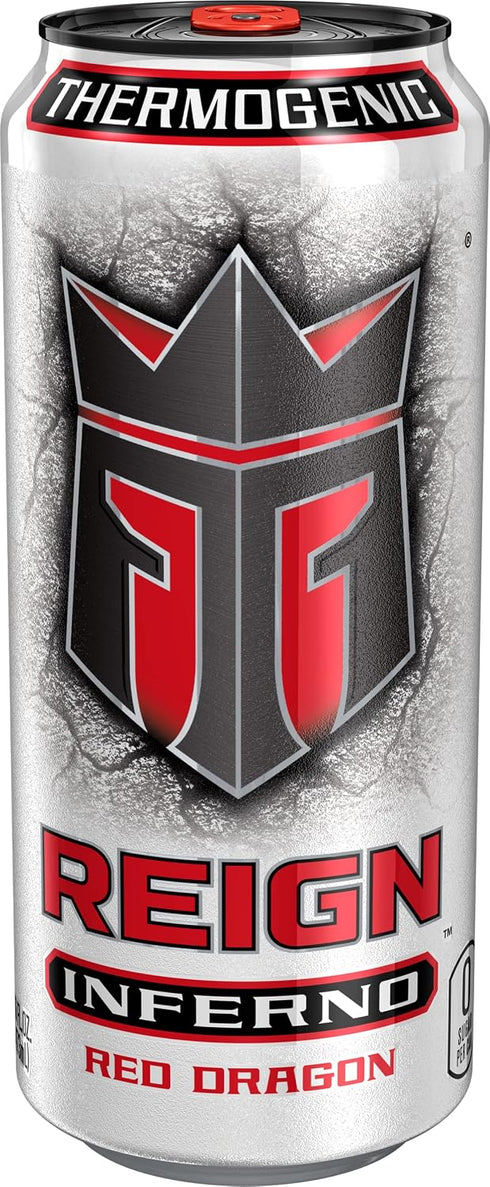 16 Oz (Pack 12) Reign Inferno Red Dragon, Thermogenic Fuel, Fitness and Performance Drink, Fl
