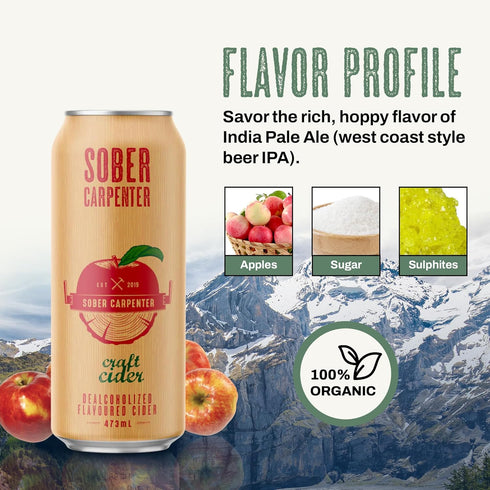 70 12 (16 oz SOBER CARPENTER - Craft Cider, Non-Alcoholic Cider Made with Real Apple Juice from Mcintosh Apples, Non