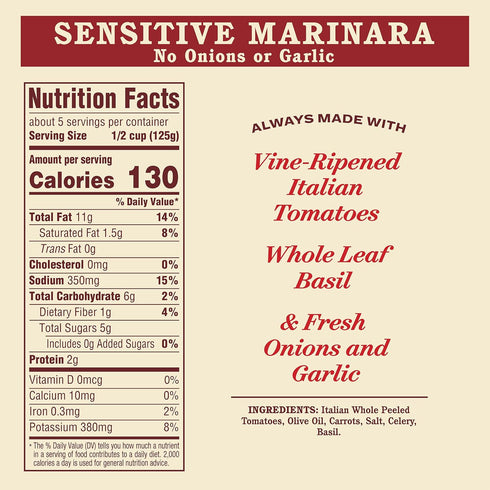 24 oz, (Pack 4) Rao's Homemade Tomato Sauce, Sensitive Formula, All Purpose, Keto Friendly Pasta Sauce, Premium Quality