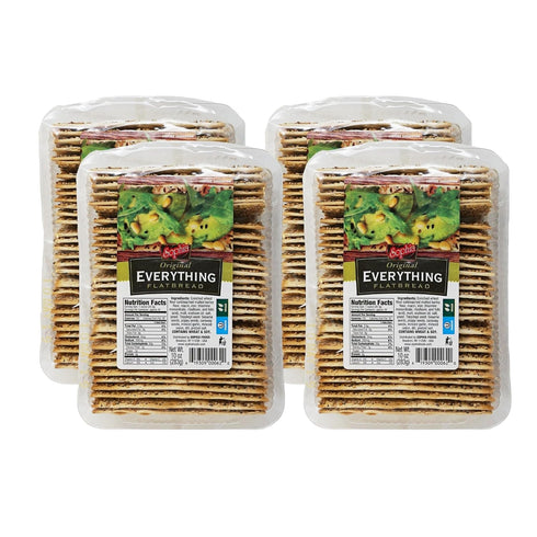Sophia Flatbread Crackers - Original Everything 10oz (4-pack) | Everything Seasoning Flatbread