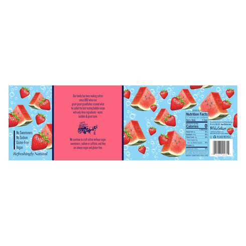 12oz 12 pack Polar Seltzer Water Strawberry Watermelon Can