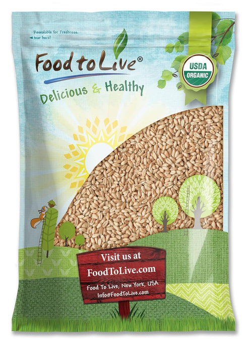 Food to Live Organic Soft White Wheat Berries, 10 Pounds Premium Non-GMO