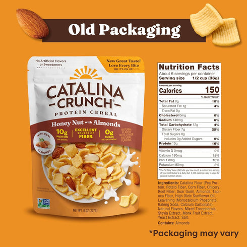 10g 8 oz. (Pack 1), Packaging Catalina Crunch Protein Cereal - Breakfast Cereal with of Protein, No Added Sugar