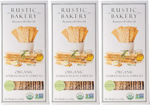 Rustic Bakery Gourmet Handmade Sourdough Flatbread Rosemary & Olive Oil 6 oz.