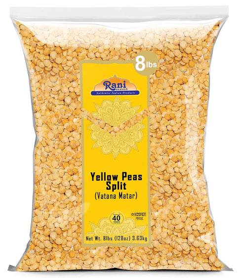 Rani Yellow Peas Split, Dried (Vatana, Matar) 128oz (8lbs) 3.63kg Bulk ~