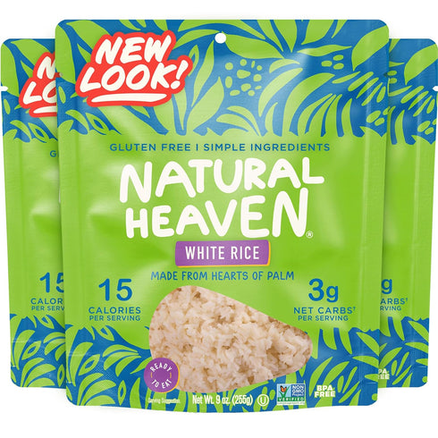 Natural Heaven White Rice, Hearts of Palm, 3-Pack Naturally Rich in Potassium,