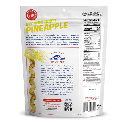 Made In Nature Organic Dried Pineapples, 7.5 Ounce (Pack of 1) – Vegan, Non-GMO, Gluten Free