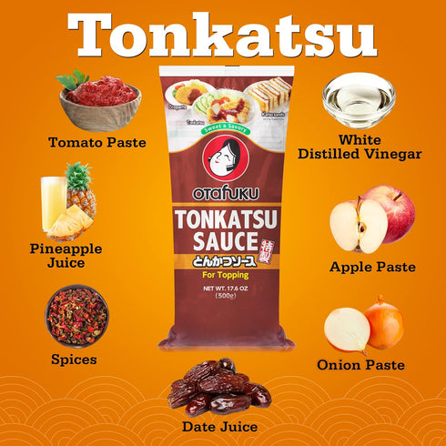 Otafuku Tonkatsu Sauce, 500g Authentic Japanese Katsu Sauce for Pork Cutlets, Made in Japan