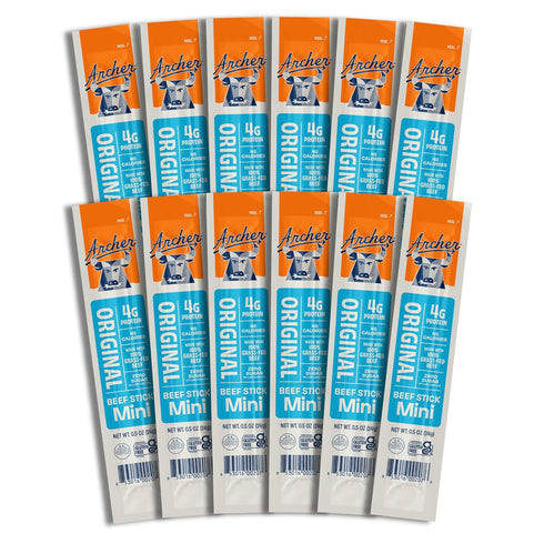Archer Jerky Mini Beef Jerky Sticks - Grass Fed Beef Sticks Individually