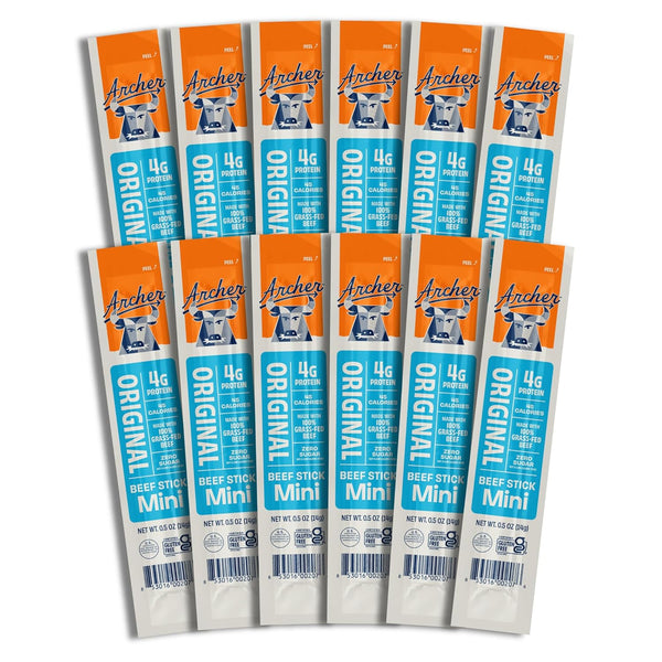 Archer Jerky Mini Beef Jerky Sticks - Grass Fed Beef Sticks Individually