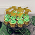 JeVenis 30 Pcs Gold Glitter Jungle Safari Animal Cupcake Toppers for Birthday Party Decorations